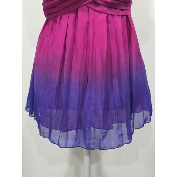 NEXT Ombré Babydoll Tunic Top Pink Purple Gradient V-Neck Empire Waist UK 8/US 4 - Picture 3 of 9